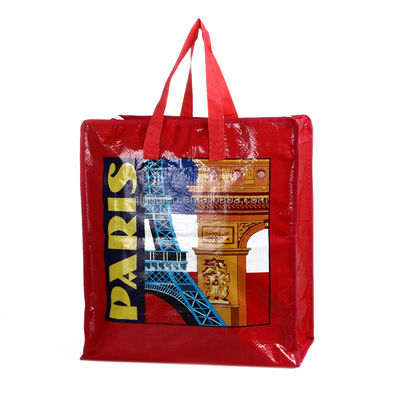 Λονδίνο Παρίσι Design Pp Woven Shopping Bag Building Design Woven Polypropylene Bags with Handles (Πολυπροπυλενικές τσάντες με χερούλια)