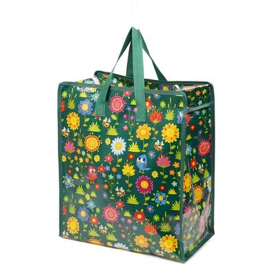 Δύο χειριστήρια πλέσιμο Tote Grocery shopping bag αναδιπλούμενο σε ζωντανά χρώματα CMYK