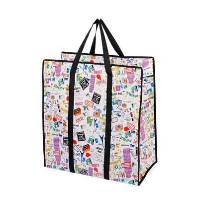 Προσαρμοσμένη τσάντα αγορών από υφασμένο PP με φιλικό προς το περιβάλλον μελάνι χωρητικότητας 10kg